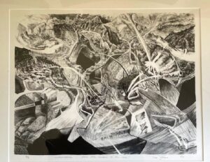 Art piece from Michael Yano black and white. I can't describe it.